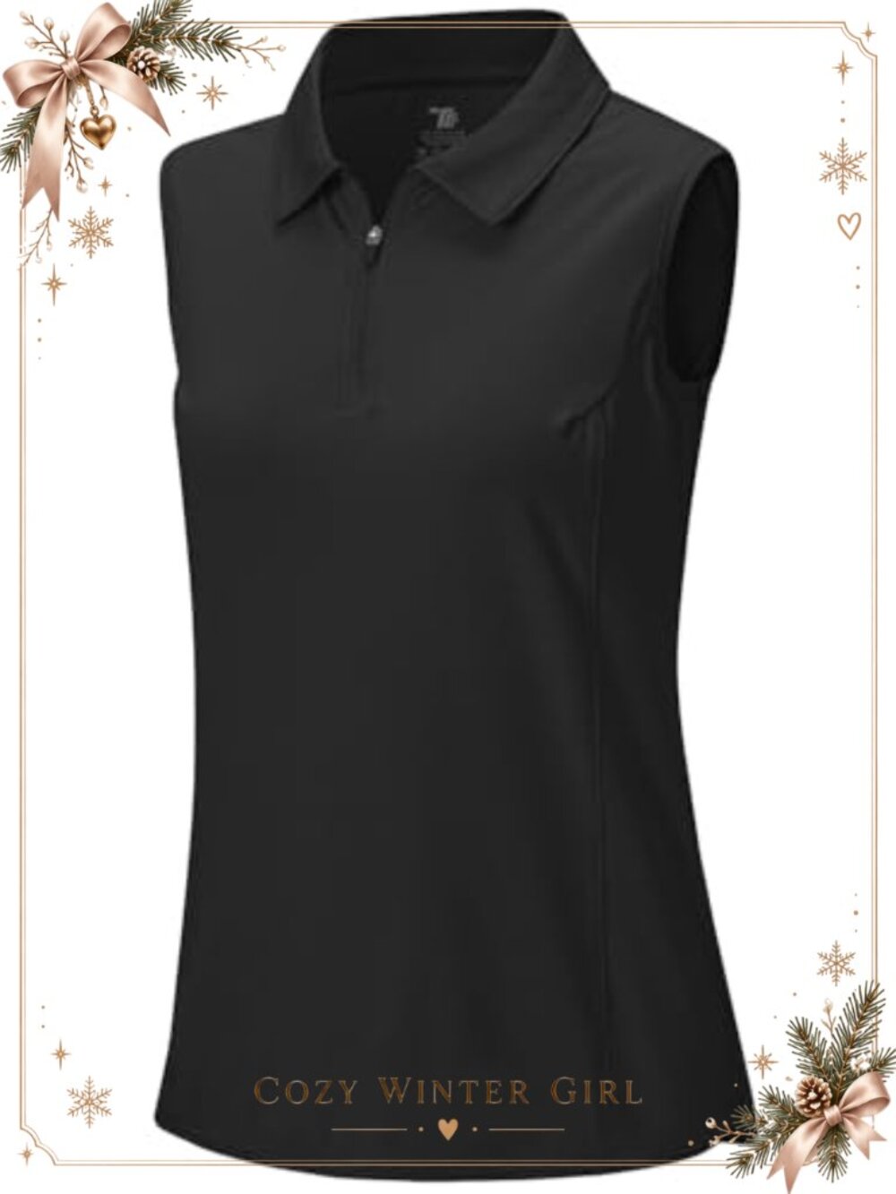 Sleeveless Golf Polo Shirt 1/4 Zip Quick Dry UV Protection Tennis Tank